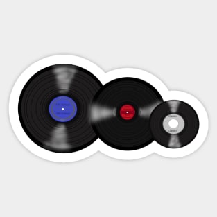 Vinyl Records Trio (White) Sticker